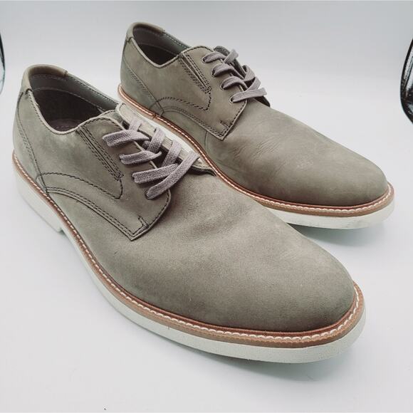 G.H. Bass & Co. Gray Suede Leather Lace Up Oxford Derby Size 9.5M - Picture 2 of 11